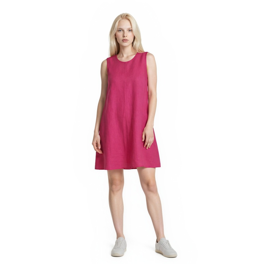 Philosophy 100% Linen Dress Women's Size Small Hot Pink Sleeveless‎ Chic